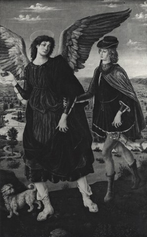 Anonimo — Pollaiolo - sec. XV - Tobia e san Raffaele Arcangelo — insieme